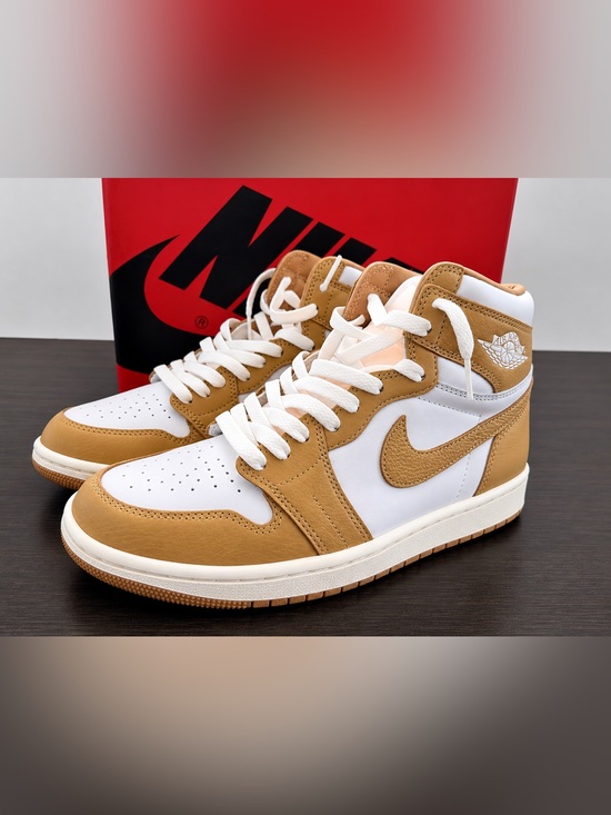 Jordan Shoes - Jordan High Top Sneaker in White and Wheat Tan 8.5